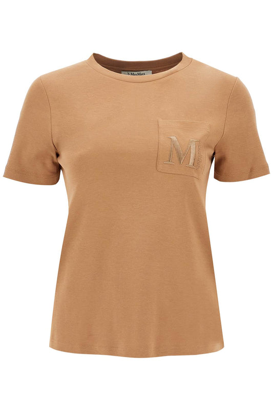 'madera' Embroidered Pocket T-shirt  - Brown