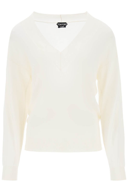 Sweater In Cashmere And Silk  - Bianco