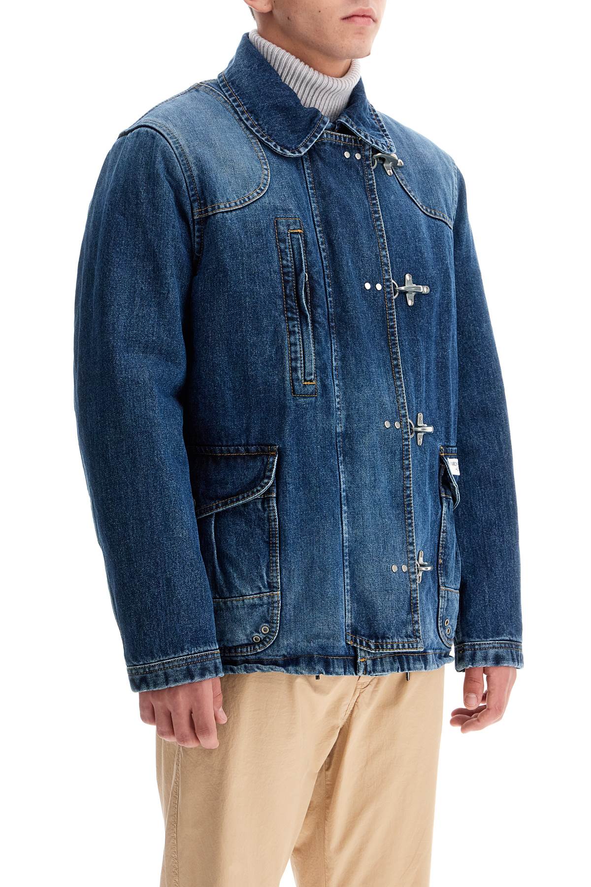 Denim Jacket With 4 Hooks  - Blue