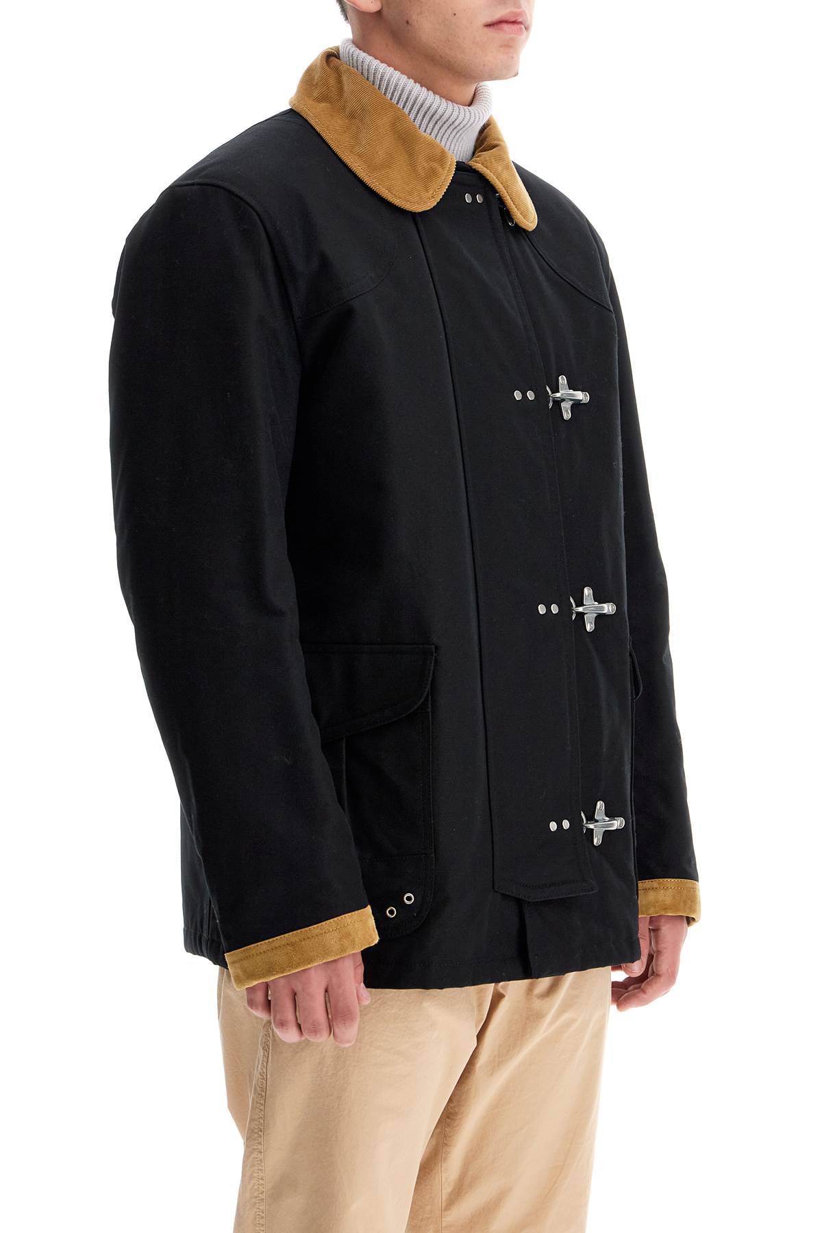 "4-hook Canvas Jacket With Classic  - Black