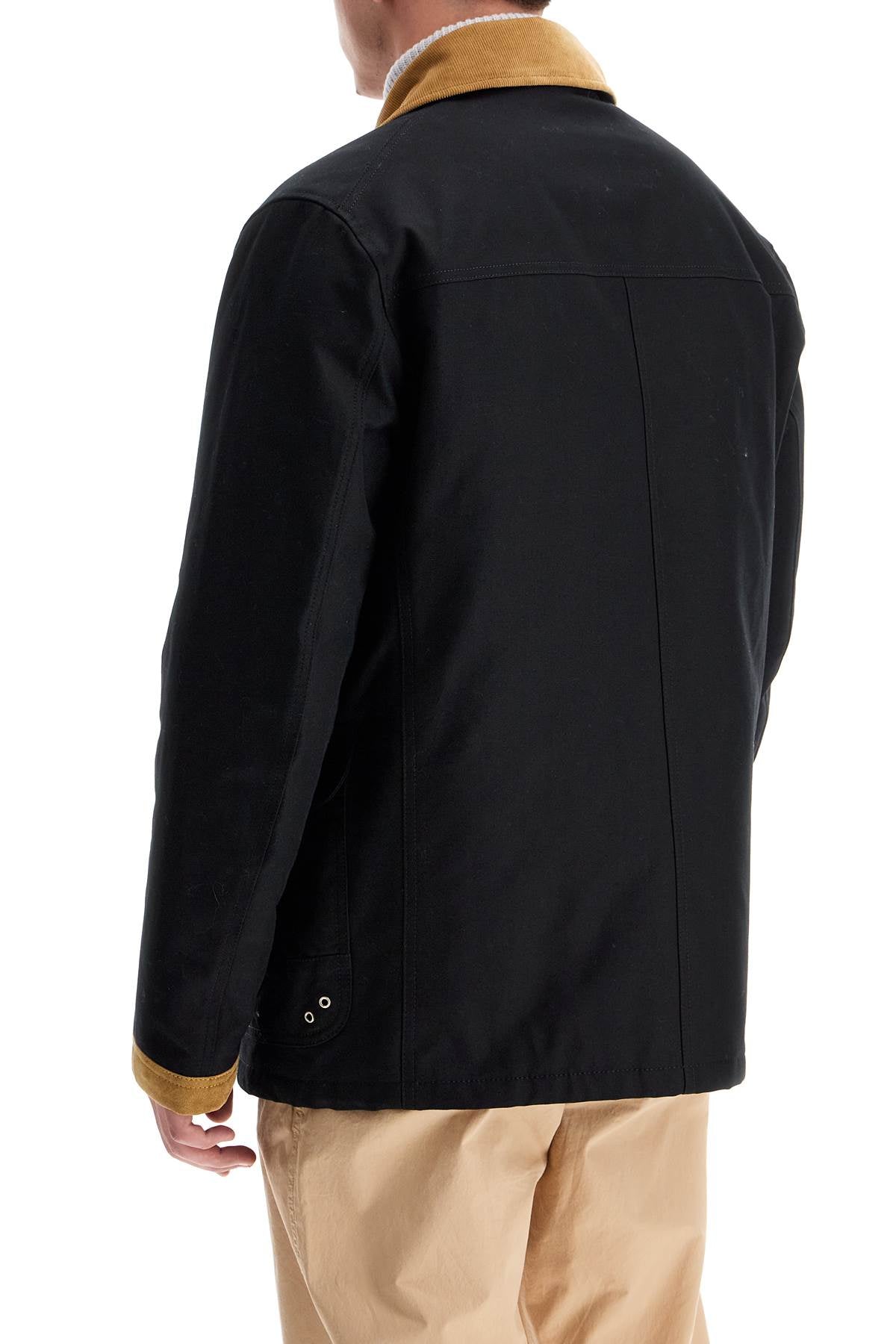 "4-hook Canvas Jacket With Classic  - Black