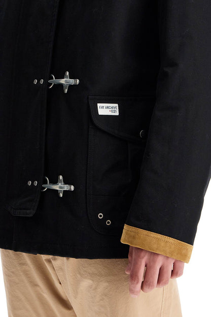 "4-hook Canvas Jacket With Classic  - Black