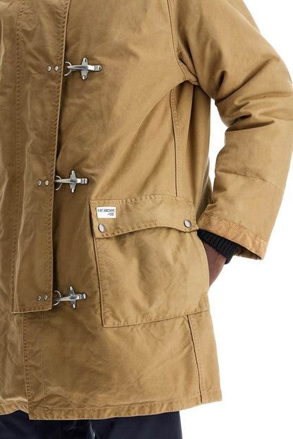 Padded Canvas Jacket Coat  - Beige