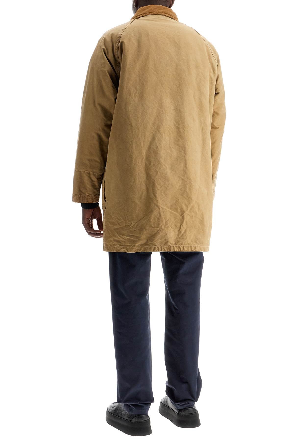 Padded Canvas Jacket Coat  - Beige