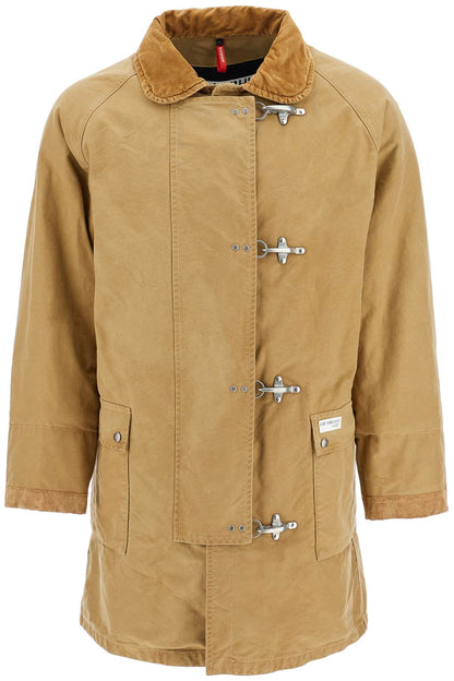 Padded Canvas Jacket Coat  - Beige