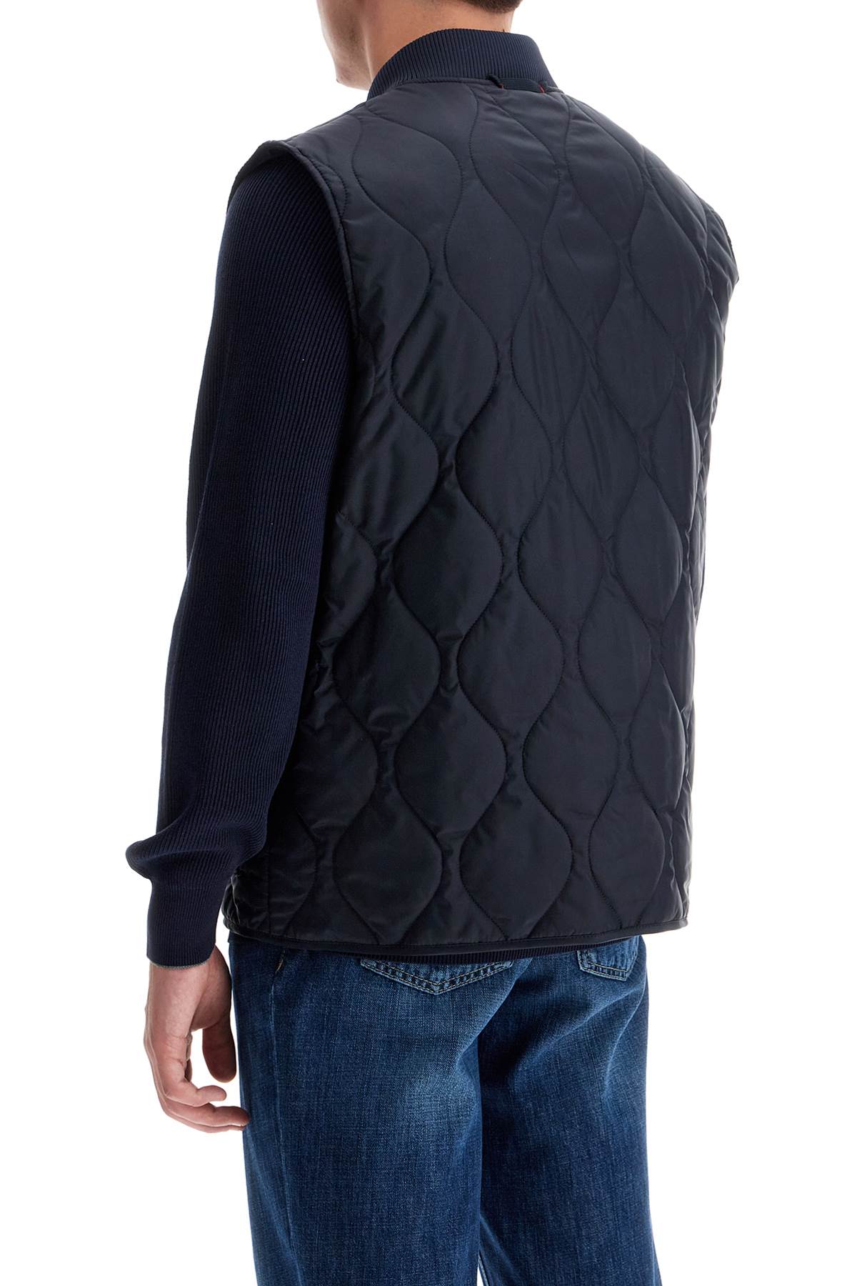 Quilted Nylon Vest  - Blue