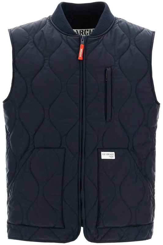 Quilted Nylon Vest  - Blue