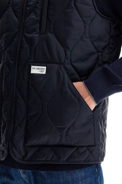 Quilted Nylon Vest  - Blue