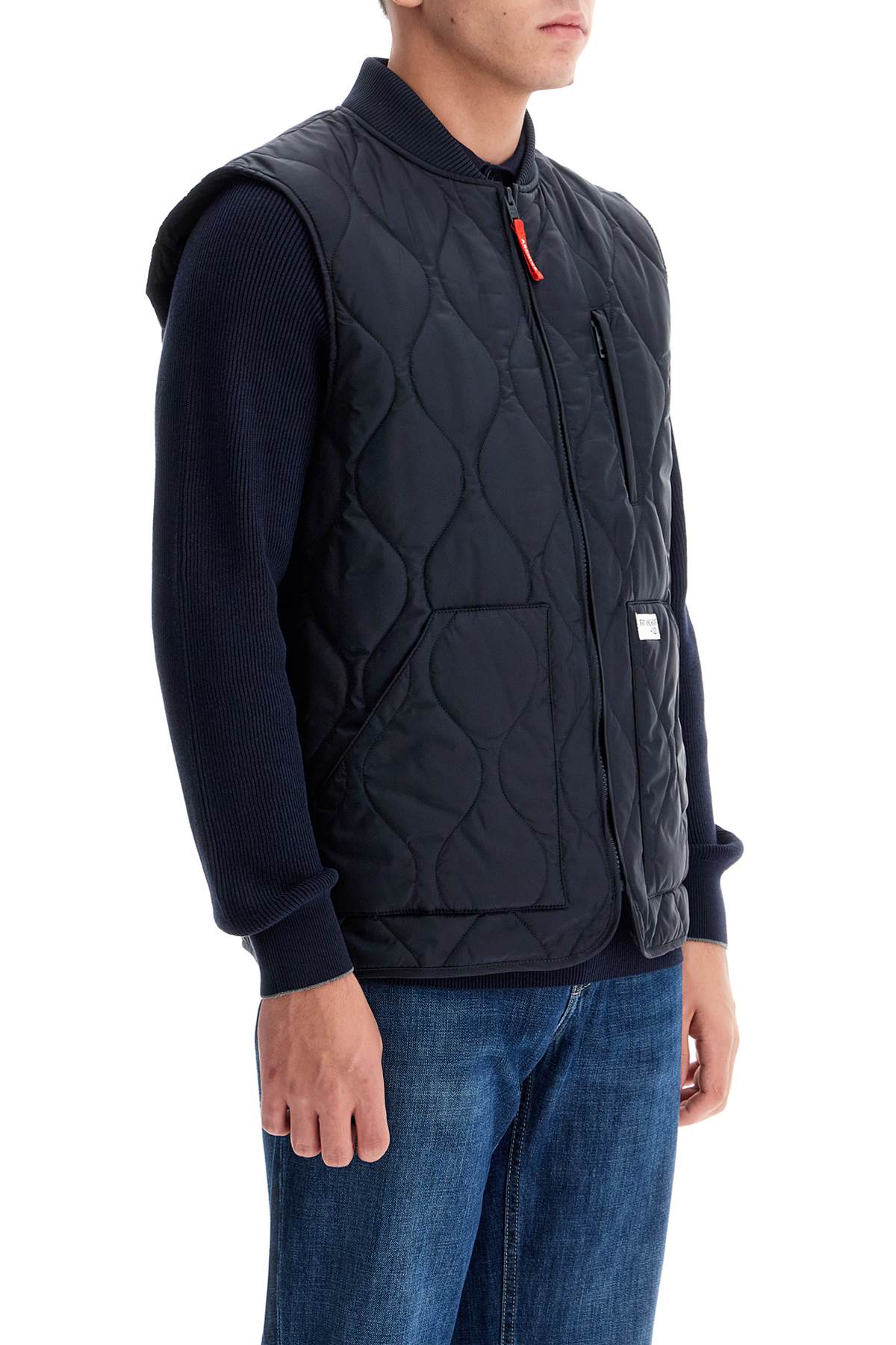 Quilted Nylon Vest  - Blue