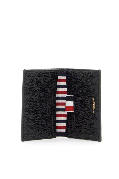 "bifold Hammered Leather Card Holder"  - Black