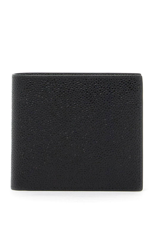 Pebble Grain Leather Bi-fold Wallet  - Black