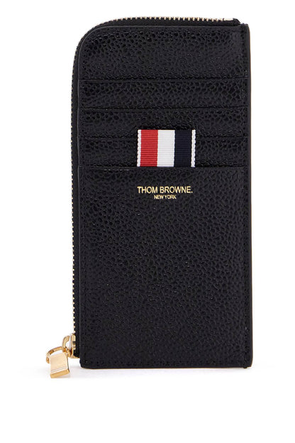 Pebble Grain Leather Cardholder  - Black