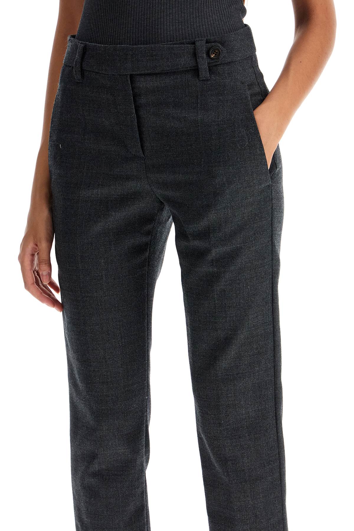 Woolen Cigarette Pants For Women  - Grey