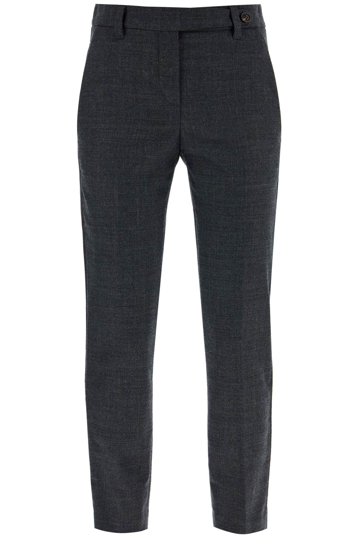 Woolen Cigarette Pants For Women  - Grey