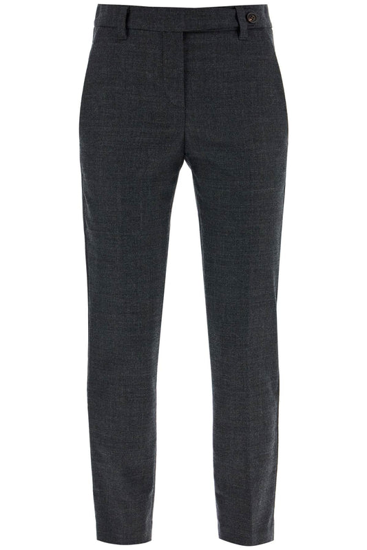 Woolen Cigarette Pants For Women  - Grey