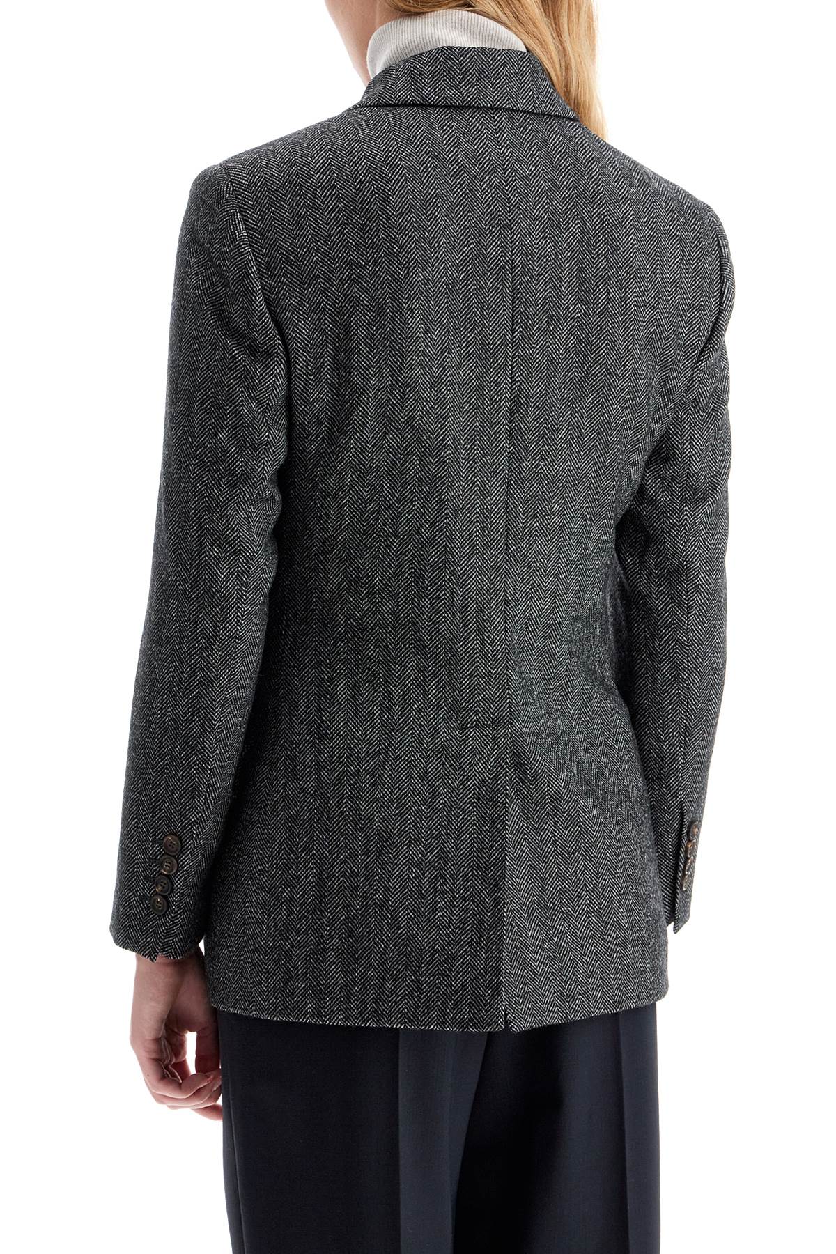 'chevron Wool Carded Techno Jacket'  - Grey