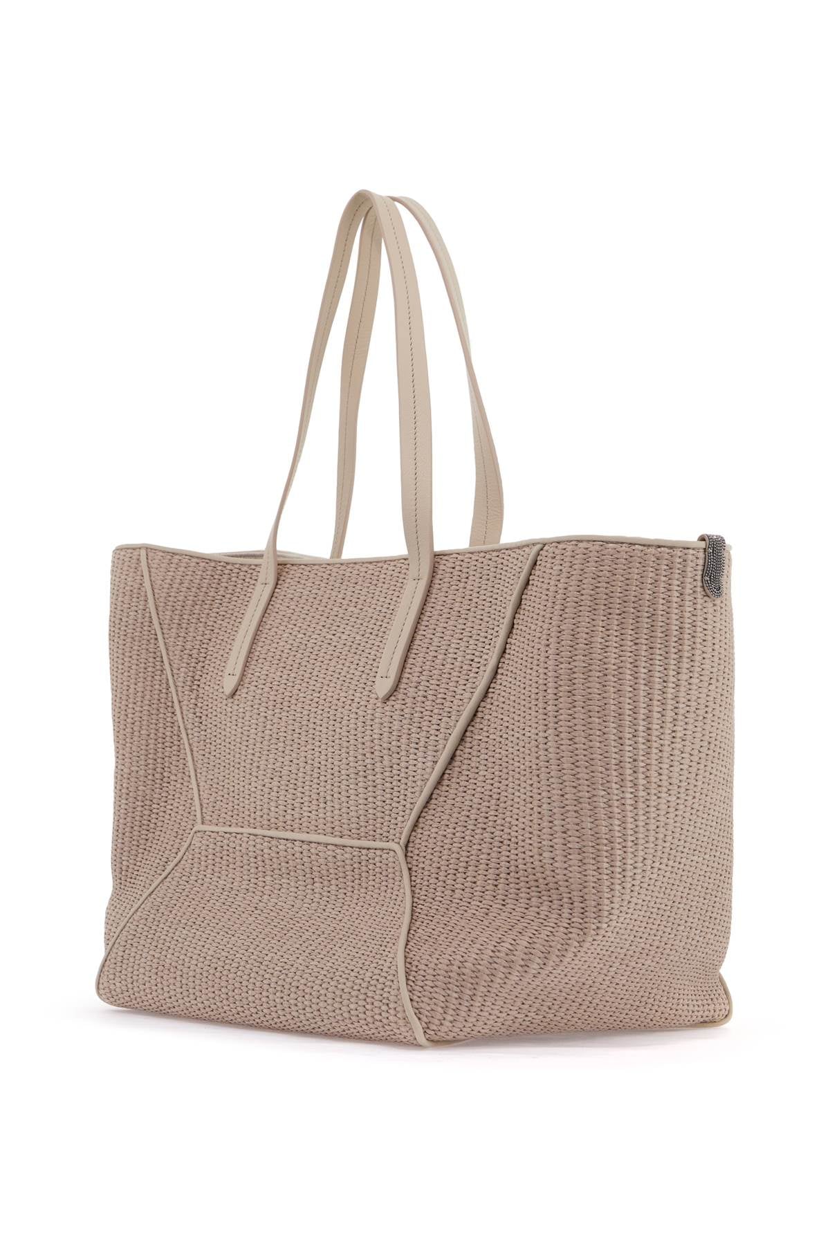 "techno Raffia Tote  - Neutro