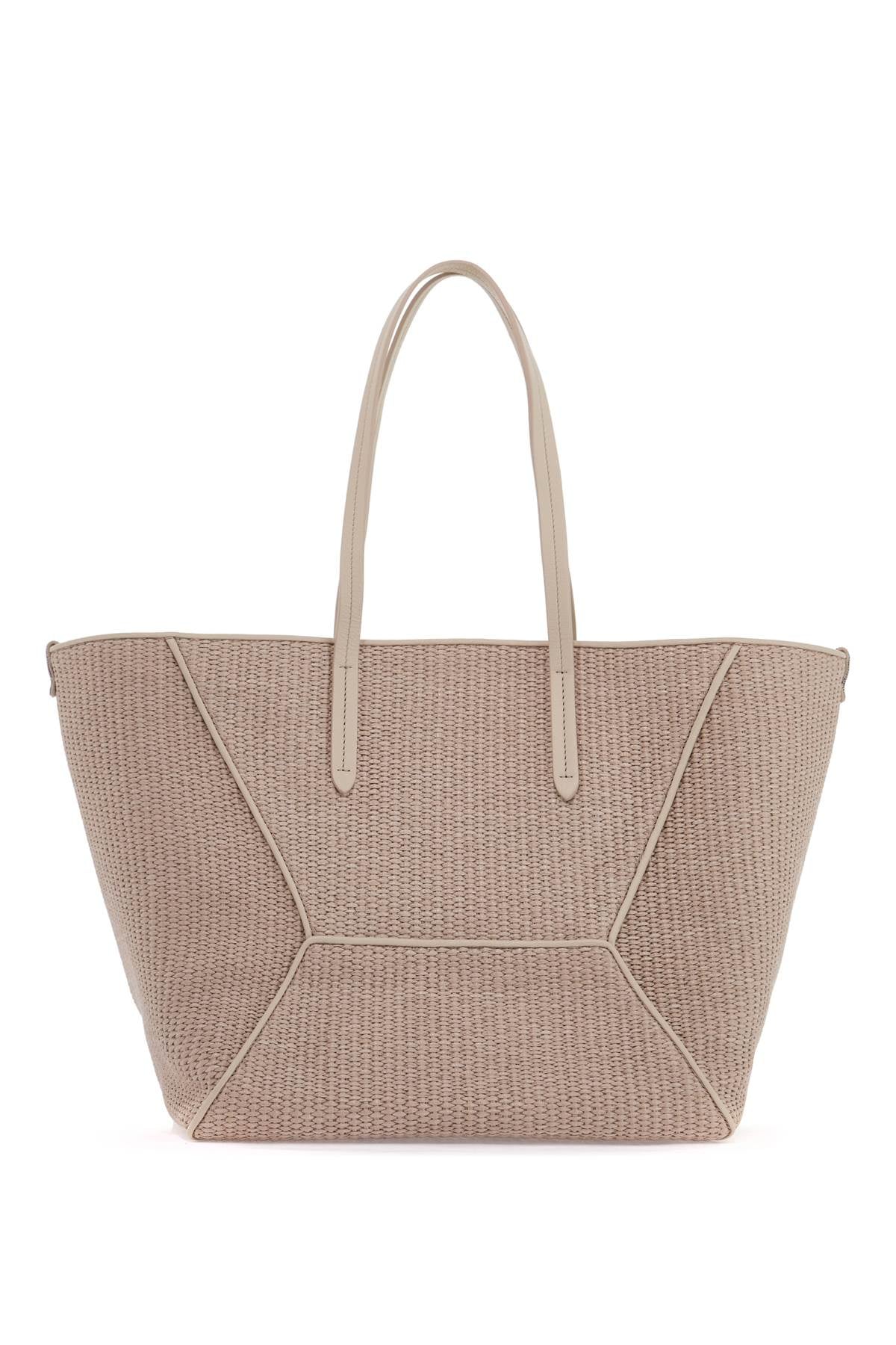 "techno Raffia Tote  - Neutro