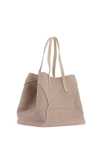 "techno Raffia Tote  - Neutro