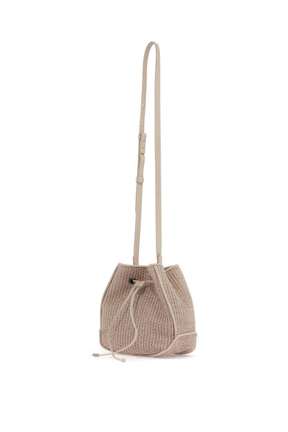 Techno Raffia Bucket Bag With  - Neutro