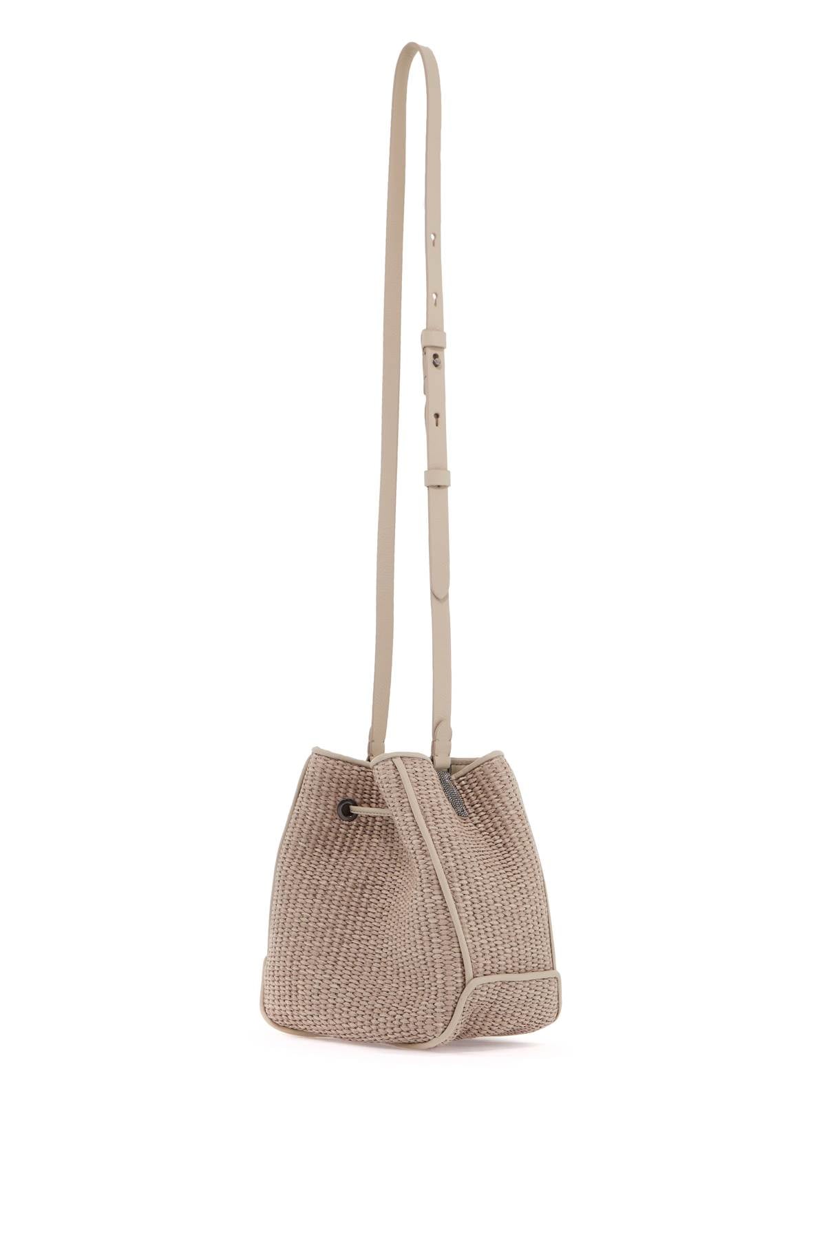 Techno Raffia Bucket Bag With  - Neutro