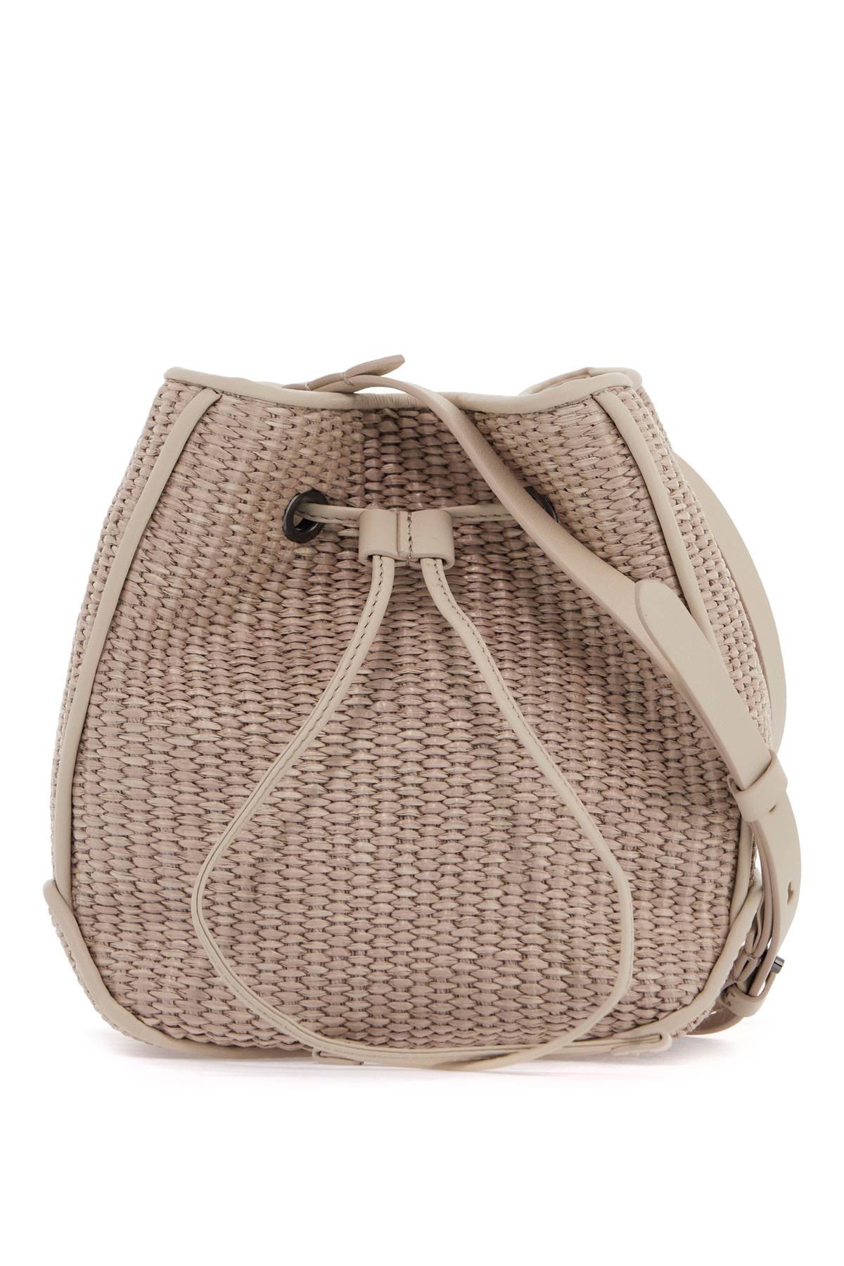 Techno Raffia Bucket Bag With  - Neutro