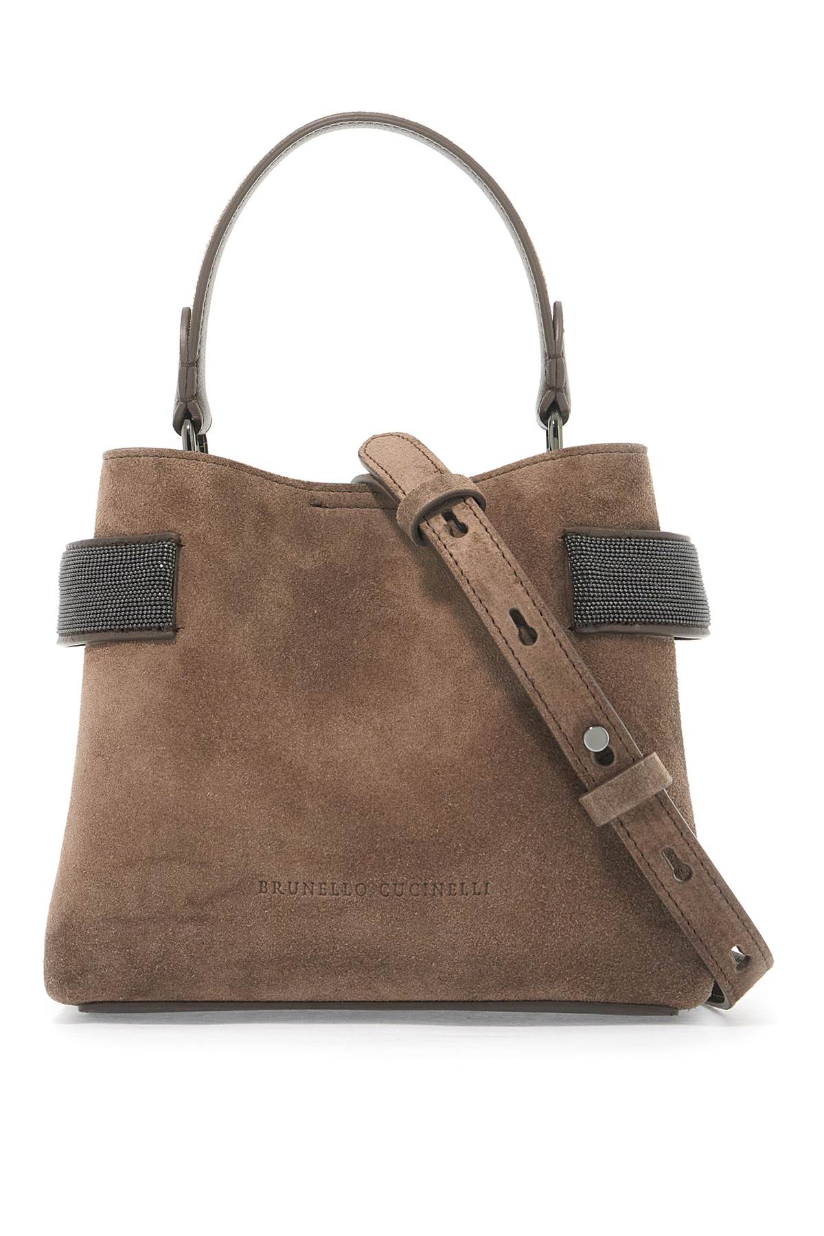 Handbag With Precious Bands  - Brown