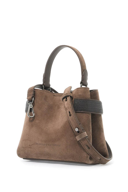 Handbag With Precious Bands  - Brown