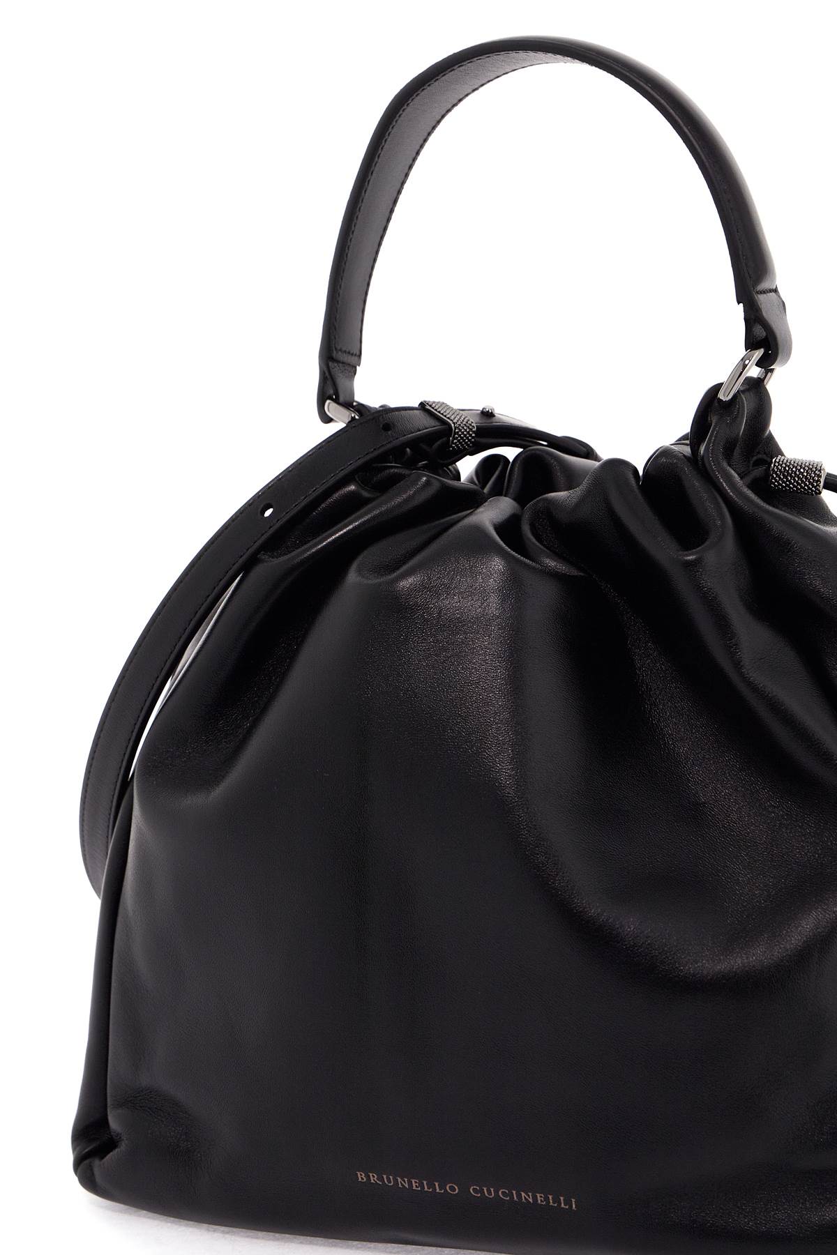 Handbag With Monile Embell  - Black