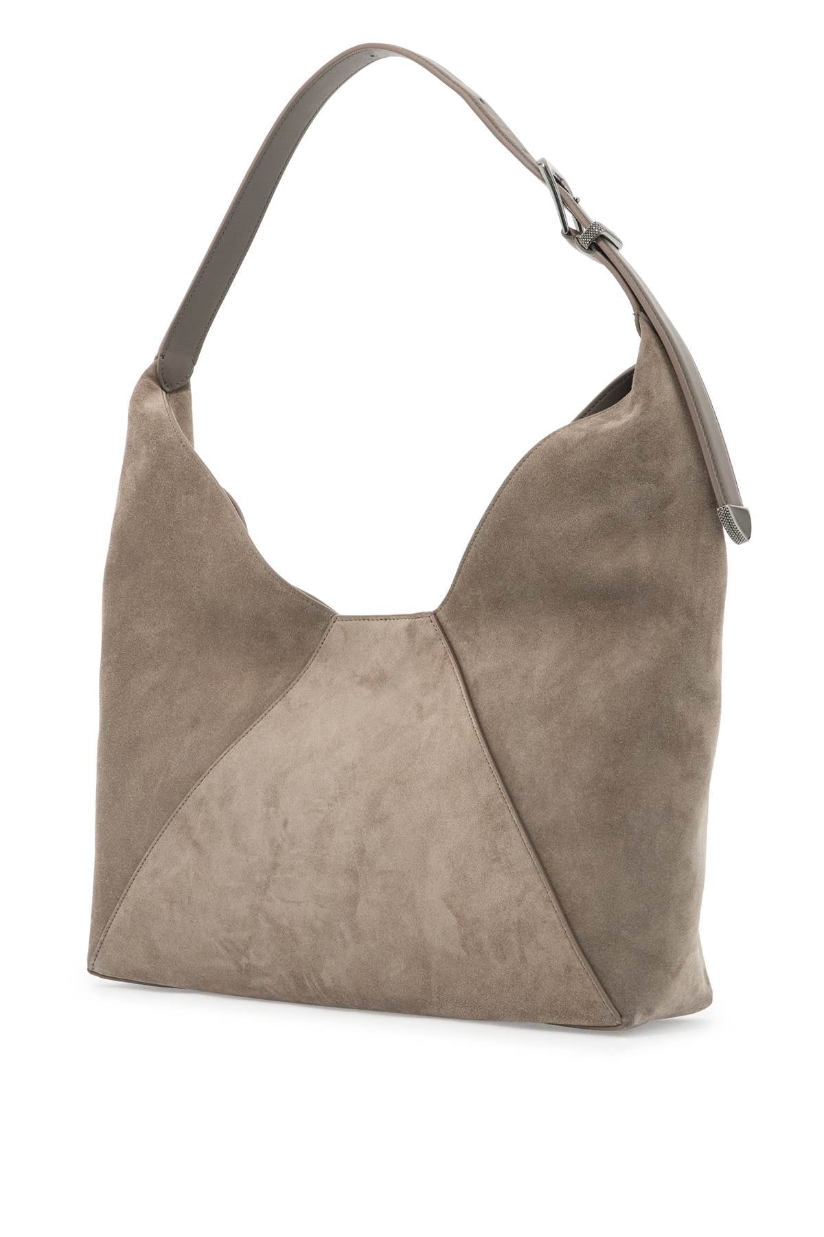 Bc Duo Suede Leather Hobo Bag With  - Neutro