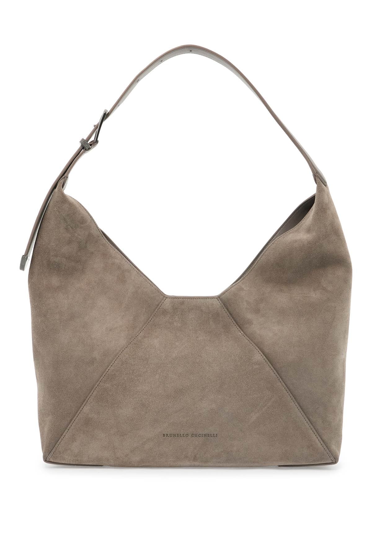 Bc Duo Suede Leather Hobo Bag With  - Neutro