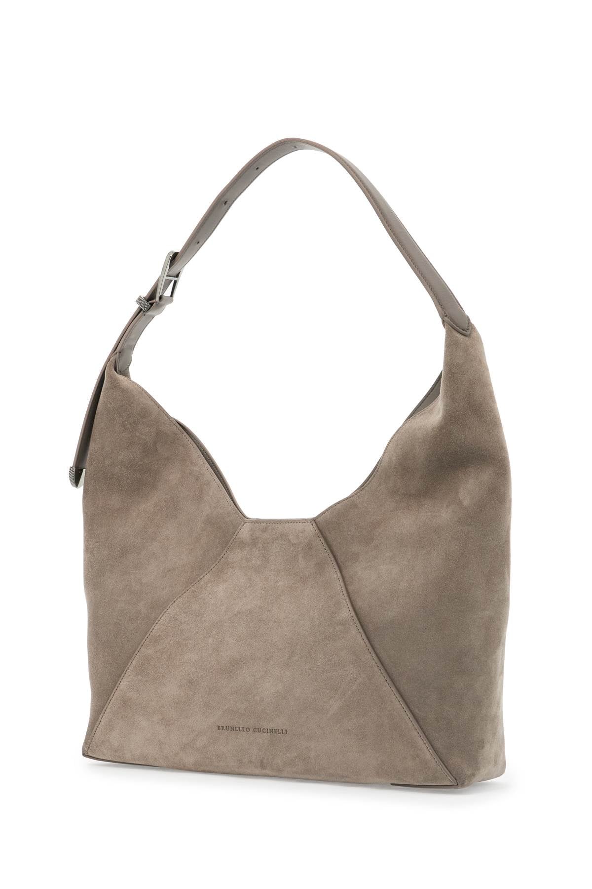 Bc Duo Suede Leather Hobo Bag With  - Neutro