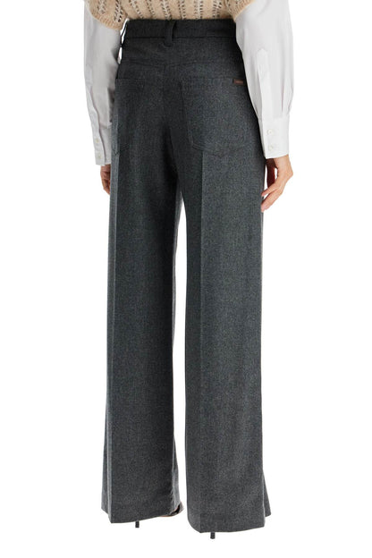 Tailored Flannel Trousers For  - Grey