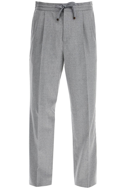 Wool Flannel Leisure Fit Pants In  - Grey