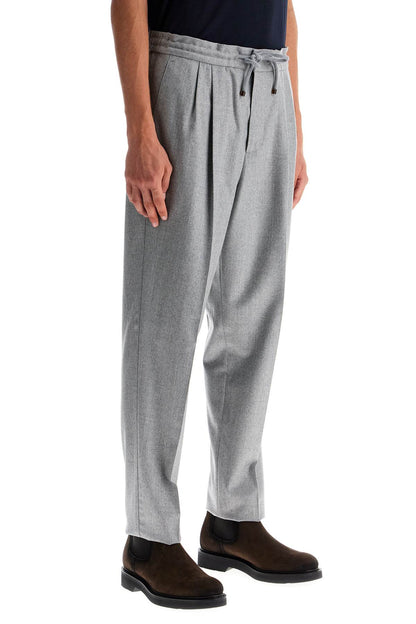 Wool Flannel Leisure Fit Pants In  - Grey