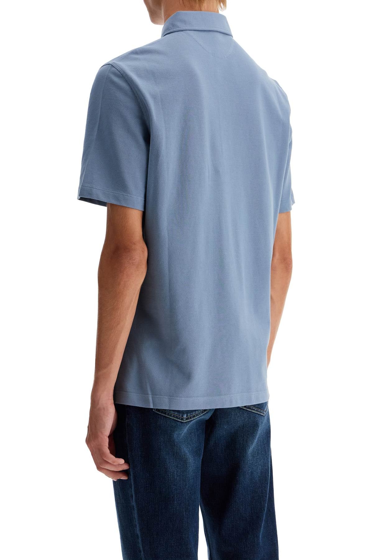 Pique Polo Shirt  - Light Blue