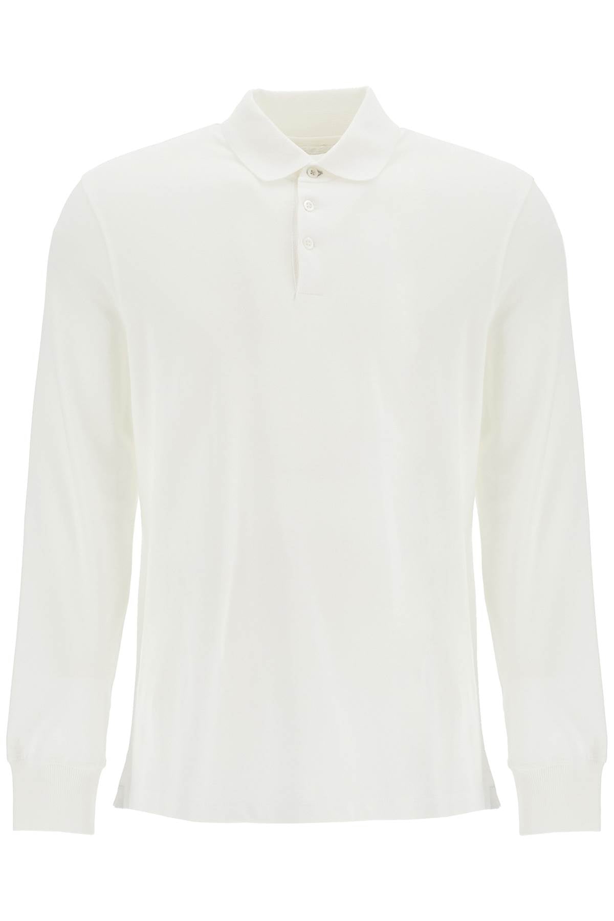 Long-sleeved Piquã© Polo  - White