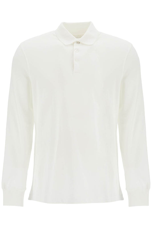 Long-sleeved Piquã© Polo  - White