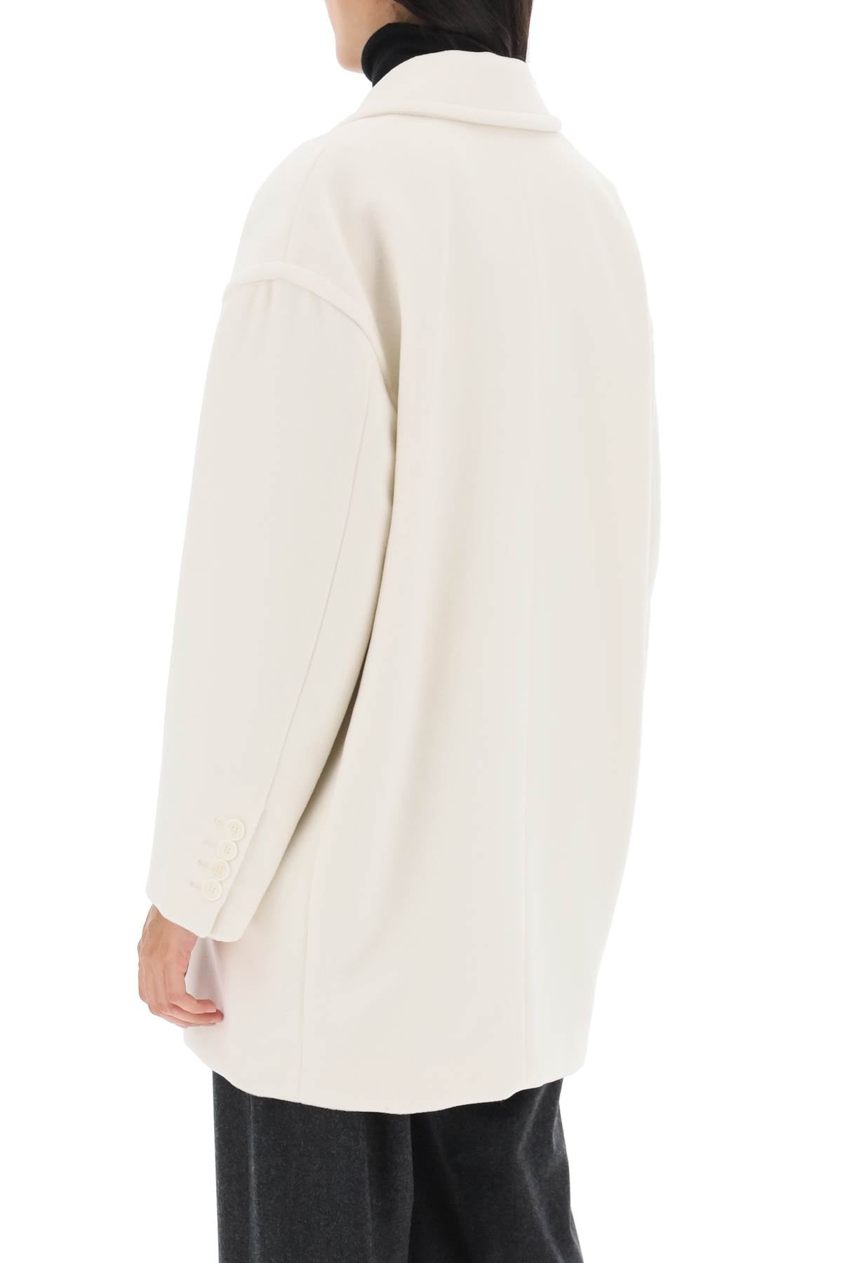 Meana Double-breasted Peacoat  - White