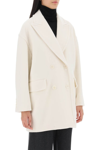 Meana Double-breasted Peacoat  - White