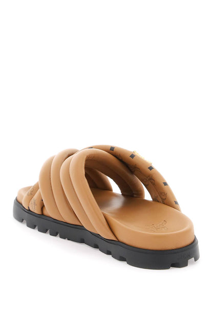 Leather Monogram Sandals With  - Brown