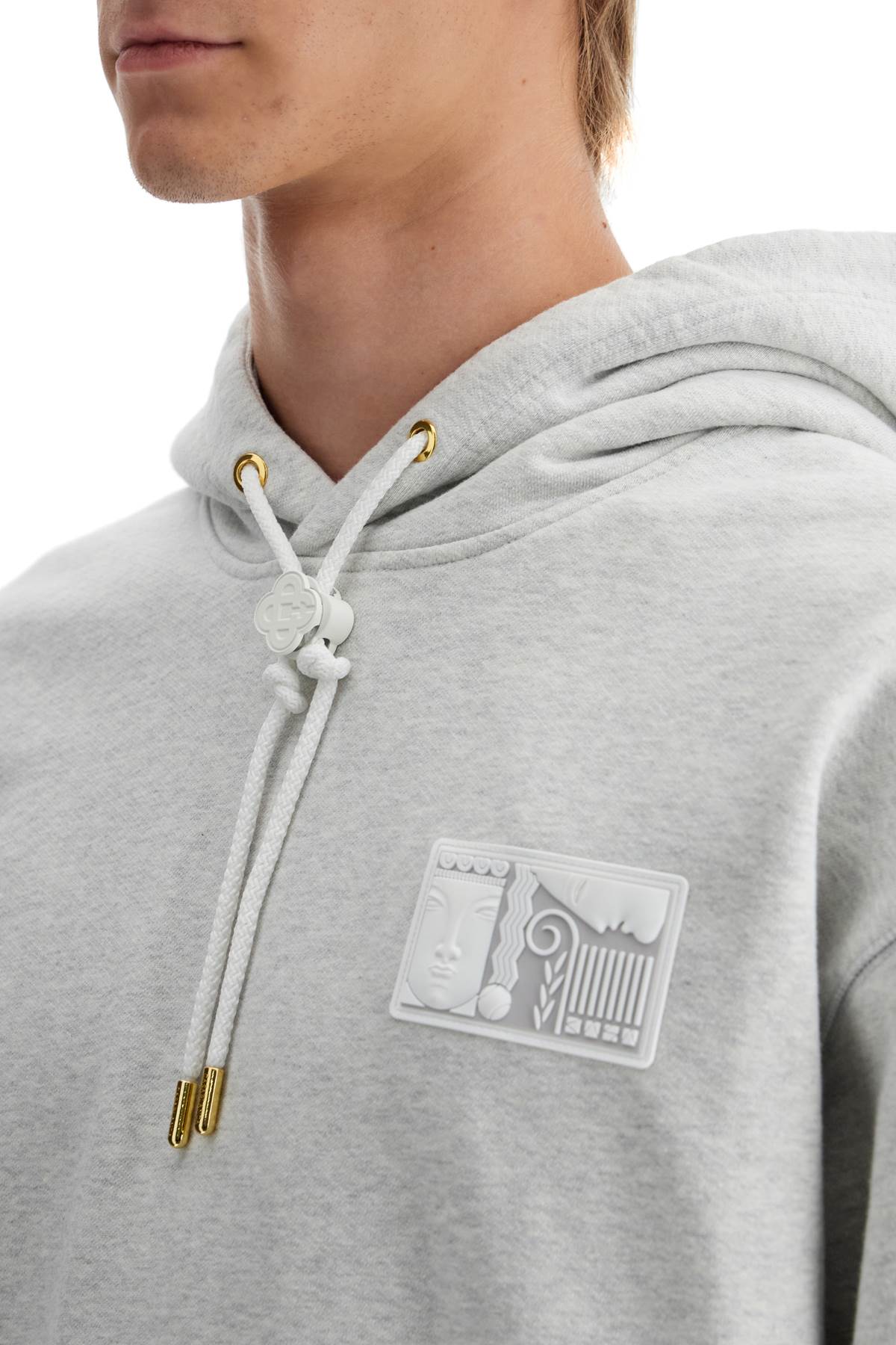 Hooded Tennis Statues Sweat  - Grey