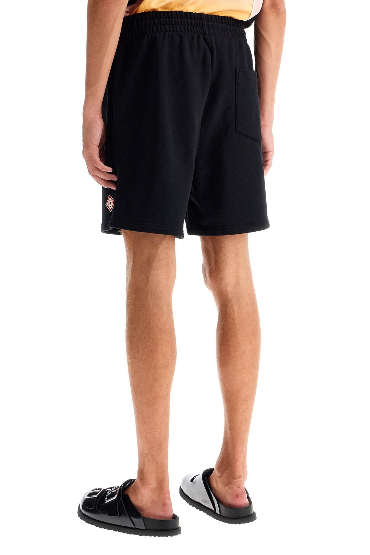 Organic Cotton Sports Bermuda Shorts  - Black