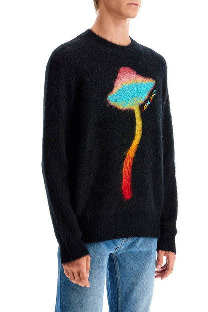 Rainbow Mushroom Sweater  - Black