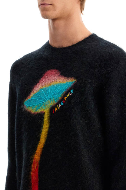 Rainbow Mushroom Sweater  - Black