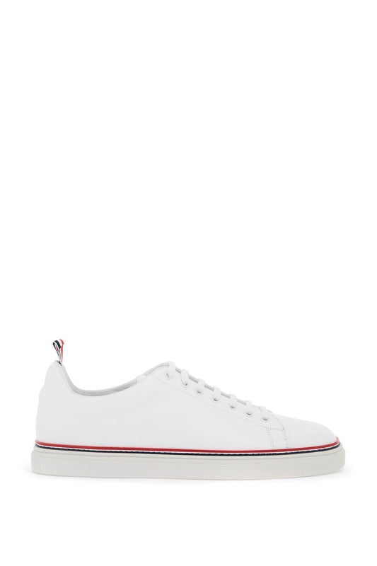 Smooth Leather Sneakers With Tricolor Detail.  - White