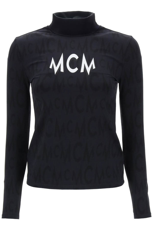 Long-sleeved Top With Logo Pattern  - Black