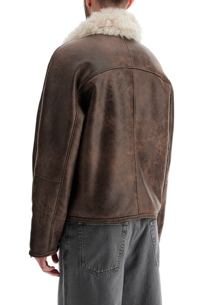 Asante Faux Shearling Jacket  - Brown