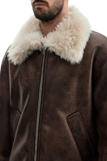 Asante Faux Shearling Jacket  - Brown