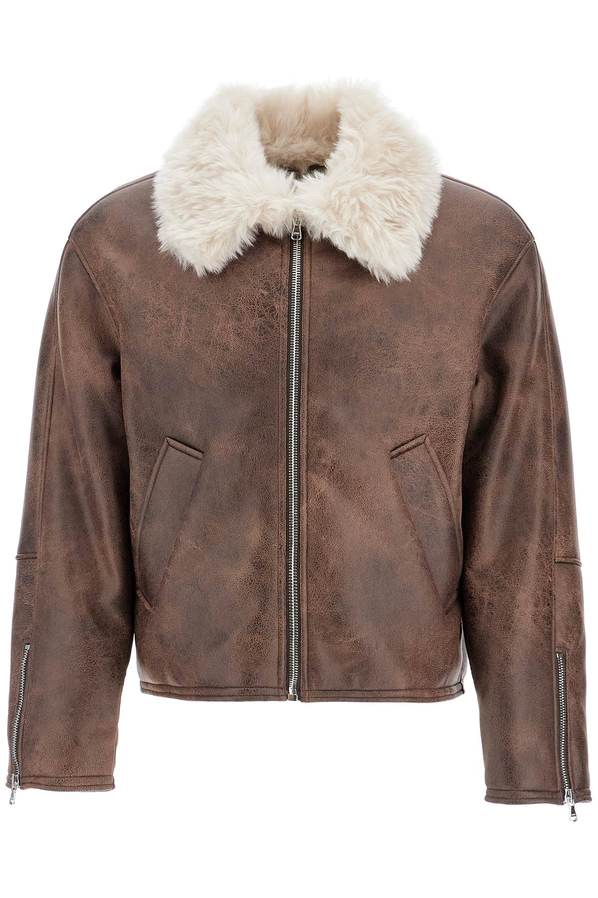 Asante Faux Shearling Jacket  - Brown